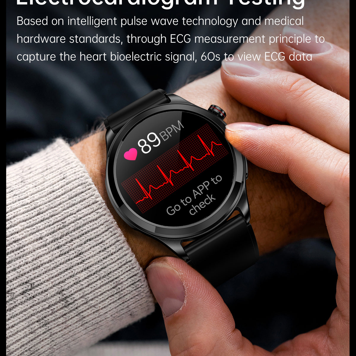 VitalGuard Advanced - Blood Sugar Monitoring & SOS Emergency Smartwatch