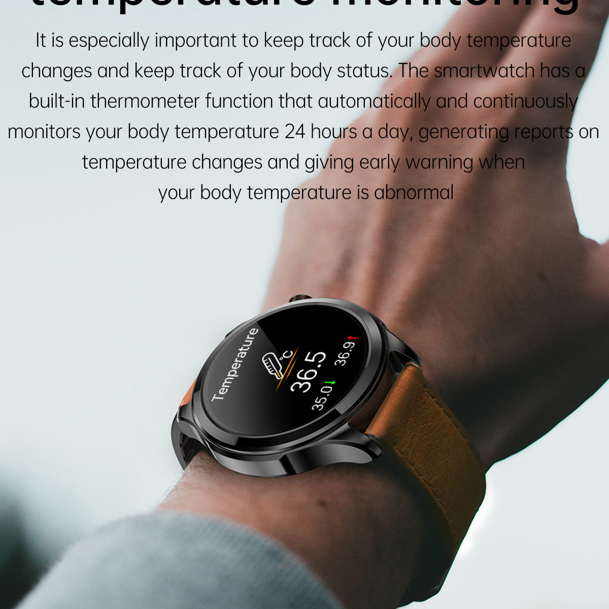 VitalGuard Advanced - Blood Sugar Monitoring & SOS Emergency Smartwatch