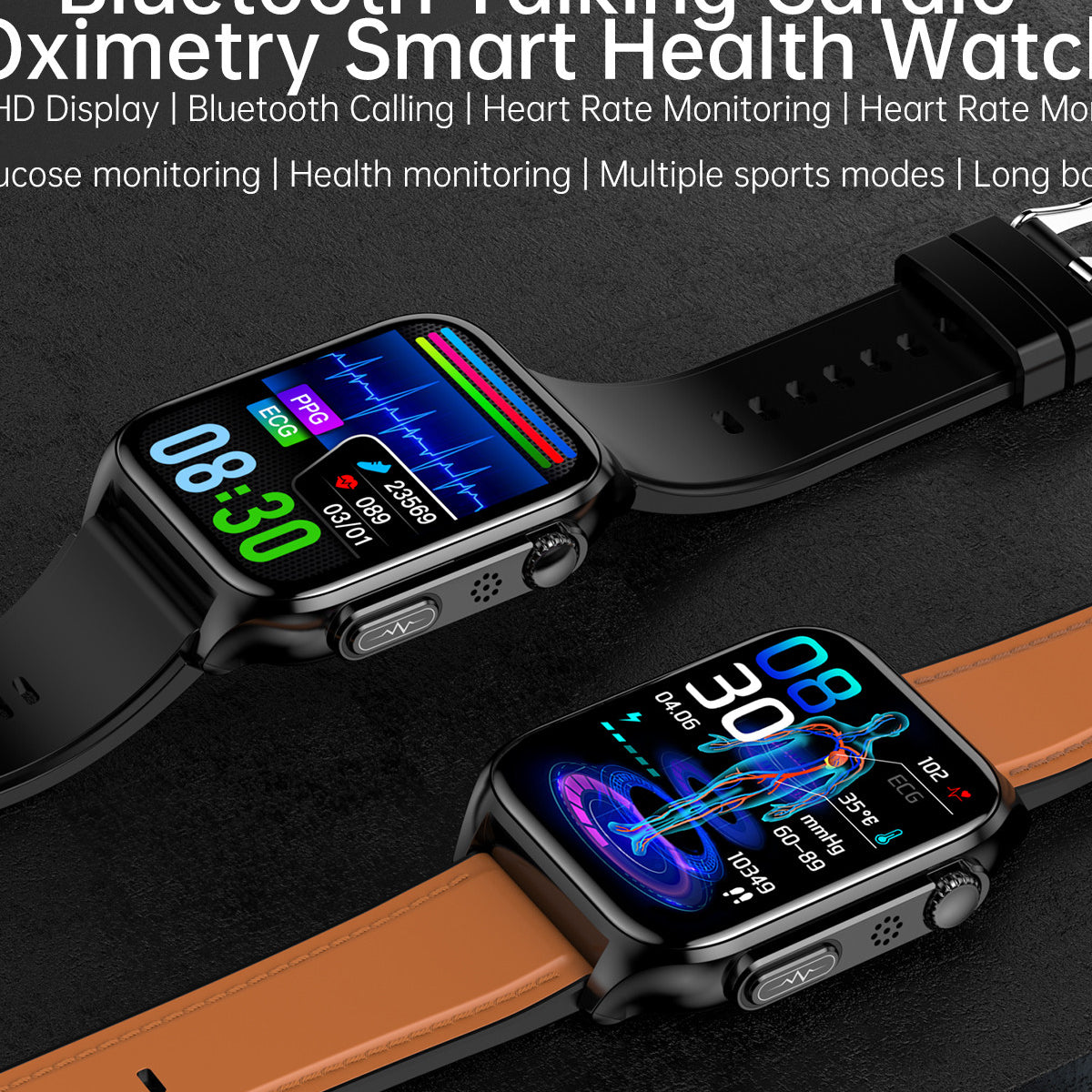 VitalGuard Pro - Non-Invasive Blood Glucose Monitoring Smartwatch