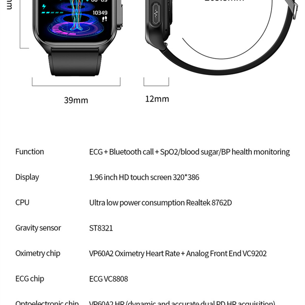 VitalGuard Pro - Non-Invasive Blood Glucose Monitoring Smartwatch